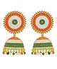 Kailash creation Indian Flag Tricolored Tiranga Jhumki Earrings for Women