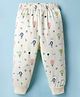 Ollypop Single Jersey Knit Full Length Lounge Pant with Parachute Print - Cream