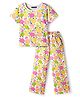 Pine Kids Cotton Knit Half Sleeves Co-ords Night Suit With Tropical Theme Print - Multicolour