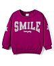 Babyhug Fleece Knit Full Sleeves Premium Heavy Gauge Warm Fleece Fabric Sweatshirt With Smile Print - Purple