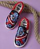 Kidsville Kids Marvels Featuring Captain America Printed Slip On Shoes - Black & Red