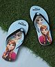 Kidsville Disney Princess Featuring Anna & Elsa Design Flip Flops - Blue & Black