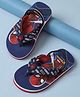 Kidsville Marvel Featuring Spiderman Printed Flip Flops - Blue & Red