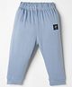 Ollypop Interlock Knit Full Length Lounge Pant With Text Badge - Light Blue