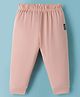Ollypop Interlock Knit Full Length Lounge Pant With Text Badge - Pink