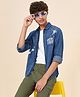 Coolsters by Pantaloons Cotton Denim Woven Full Sleeves Break The Rules Text  Printed Shirt - Blue