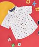 Pantaloons Baby Cotton Woven Half Sleeves Geometric Printed Shirt - White