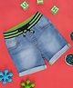 Pantaloons Baby Denim Woven Washed Shorts - Blue