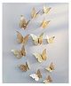 Baby Miniature 3D Butterfly PVC 12 Pcs Butterfly Sticker Sheet , Golden