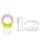 Baby Miniature Silicone Finger Toothbrush and Fruit Food Feeder Nibbler Pacifier (Color May Vary)