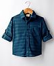 Rikidoos Full Sleeves Striped & Textured Shirt - Navy Blue