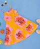 Pantaloons Junior Cotton Woven Sleeveless Floral Printed Tiered Dress - Orange