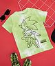 Pantaloons Junior Cotton Knit Half Sleeves Sonic The Hedgehog Featuring Sonic Printed Tee - Light Green