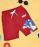 Pantaloons Junior Cotton Knit Sonic The Hedgehog Featuring Character Printed Shorts - Red