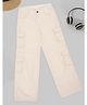 Pantaloons Junior Cotton Woven Solid Pants - Cream
