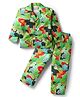 Rikidoos Full Sleeves Trees Printed Coordinating Night Suit Set - Parrot Green