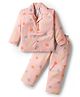 Rikidoos Full Sleeves Sun Printed Coordinating Night Suit Set - Light Pink