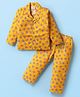 Rikidoos Full Sleeves Pop Corn Printed Coordinating Night Suit Set - Mustard