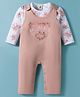 ToffyHouse Knitted Dungaree & Full Sleeves Inner Tee With Floral Print - Rose Gold