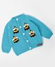 The Original Knit Knit Full Sleeves Honey Bees Designed Sweater - Blue