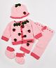 The Original Knit Knit Full Sleeves Strawberry Designed Sweater Set - Baby Pink