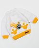 The Original Knit Knit Full Sleeves Teddy Bear Designed Sweater - White & Yellow