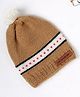 The Original Knit Hearts Designed & Pom Pom Embellished Cap - Off White & Beige - Diameter - 30cm