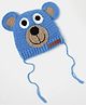The Original Knit Knit Animal Face Designed Ears Applique Detailed Handmade Cap - Light Blue - Diameter 30 Cm