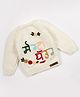 The Original Knit Full Sleeves Floral Embroidered Sweater - Off White