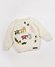 The Original Knit Full Sleeves Floral Embroidered Sweater - Off White