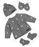 The Original Knit Full Sleeves Hearts Embroidered Sweater With Cap Mittens & Socks Set - Grey