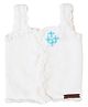 The Original Knit Sleeveless Flower Embroidered & Self Designed Vest - White