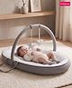Babyhug 2-in-1 Premium Snuggle Nest with Mosquito Net & Diaper Changing Mat  White & Grey| for 012 Months Babies| Soft Breathable Fabric| Portable Baby Bed| New Born Gifting Option