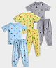Orange Sugar 100% Cotton Knit Pack Of 3 Half Sleeves Penguins & Sea Life Printed Coordinating Night Suit Set - Multi Colour