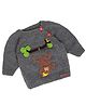The Original Knit Knit Full Sleeves Monkey Designed Sweater - Dark Grey