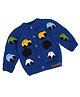 The Original Knit Knit Full Sleeves Cars Embroidered  Sweater - Navy Blue