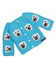 The Original Knit Knit Full Sleeves Bears Embroidered Sweater - Sky Blue
