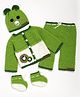 The Original Knit Knit Full Sleeves Fruit Embroidered Sweater With Pyjama & Cap Socks Set - Green & Off White