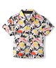 CrayonFlakes Rayon Woven Half Sleeves Floral Printed Shirt - Grey