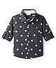 CrayonFlakes Cotton Woven Full Sleeves Polka Dots Printed Shirt - Black