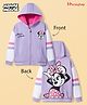 HoneyHap Disney Terry Knit Full Sleeves Hooded SweatJacket With Minnie Mouse Front & Back Graphic - Lavender