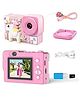 HAPPY HUES Digital Mini Camera for Kids (Ages 3-12)  Fun Unicorn Silicone Cover, Perfect Toy for Boys & Girls (Uni Blocks-Pink)