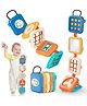 Happy Hues Foldable Busy Cube for Kids- 6 Montessori Activity Toy -Sensory Busy Board -Travel Toy for Toddlers 1-3 Years