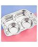 Happy Hues Bus Shaped Stainless Steel Divided Meal Plate Tray-4 Compartments Dinner Dish for Baby- Toddler- Kids Eating Food
