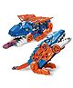 Happy Hues 2-in-1 Dinosaur Transporter & Storage Truck  Transforms into Dinosaur & Track Slide - 6 Mini Cars  for Boys & Girls 3+ Years - Blue & Orange