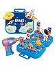 Happy Hues Plastic DIY Electric Drill Screw Tool Set-Mosaic Puzzle 228Pcs- 3D Stem Educational Kit For Kids Construction And Building Block Kit -Space