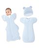 Bembika Baby Sleeping Sack - Soft Cotton Baby Swaddle Wrap, Adjustable Swaddle Sleep Sack, Organic Baby Sleeping Sack for Comfort & Safe Sleep -(Blue)