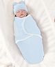 Baby Swaddle Wraps - Soft Cotton Swaddle Wrap, Organic Cotton Swaddle Wrap, Muslin Swaddle Wrap, Hooded Swaddle Wrap for Newborns - Breathable, and Safe Set Of 1-(Blue Plain)