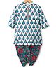 Babyhug Cambric Full Sleeves Floral Printed Kurta Dhoti Set - White