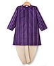 Babyhug Cotton Blend Woven Full Sleeves Kurta Dhoti Set Foil Print - Purple